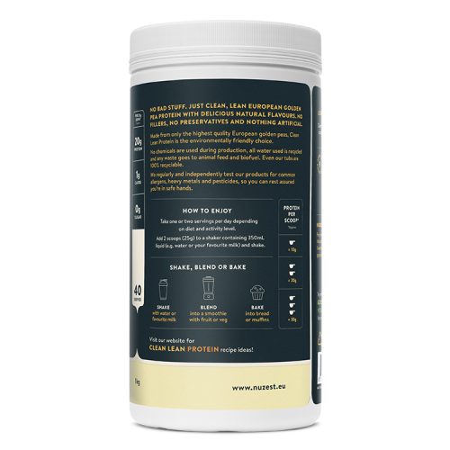 Side View of Nuzest - 1kg - Clean Lean Protein Smooth Vanilla.