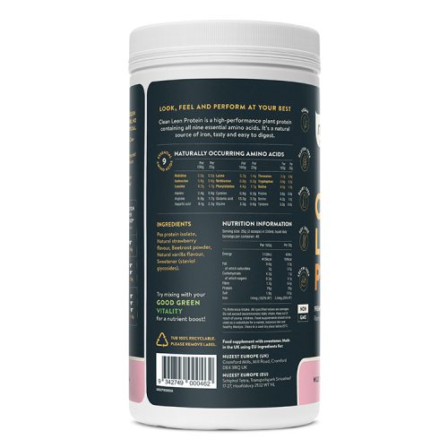 Side View of Nuzest - 1kg - Clean Lean Protein Wild Strawberry.