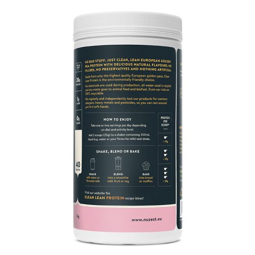 Side View of Nuzest - 1kg - Clean Lean Protein Wild Strawberry.