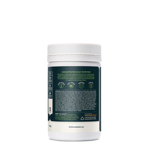 Side View of Nuzest - 300g - Good Green Vitality.