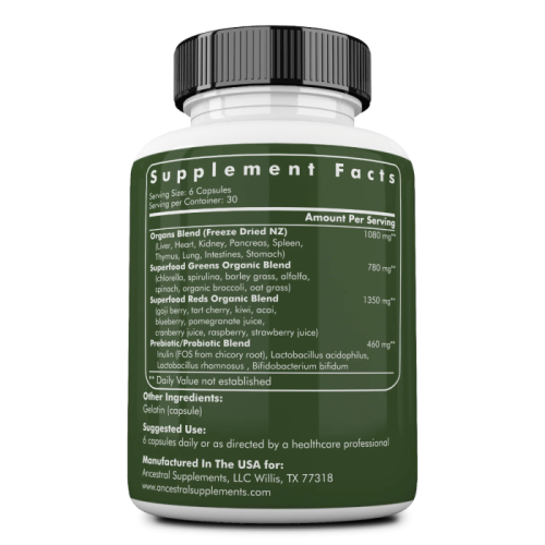 Animal-Based Greens (180 capsules) - Ancestral Supplements