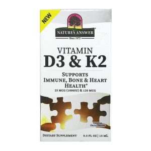 Vitamin D3 & K2, 15 ml - Nature's Answer