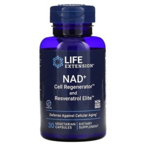 NAD+ Cell Regenerator and Resveratrol Elite, 30 Vegetarian Capsules - Life Extension