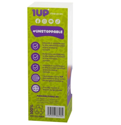 1UP Immunity Liposomal Vitamin Spray A, C and D3 | Apple Pie & Custard Flavour