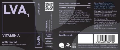 LVA1 Liposomal Vitamin A, 60ml - Lipolife