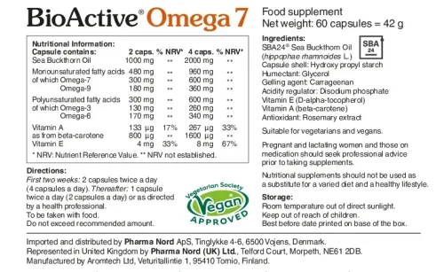 Omega 7 Sea Buckthorn Oil (60 capsules) - Pharma Nord