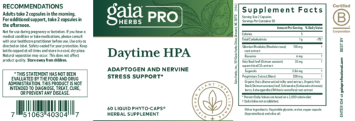 Daytime HPA (60 liquid Phyto-caps) - Gaia Herbs