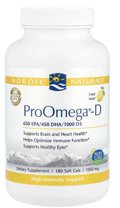 ProOmega-D, Lemon (180 Soft Gels) - Nordic Naturals