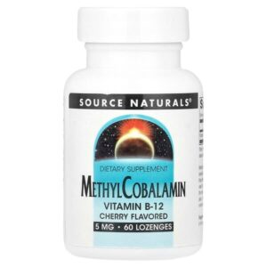 Source Naturals, MethylCobalamin Vitamin B12, Cherry, 5 mg, 60 Lozenges (BBE 30/09/2025)