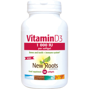 Vitamin D3 1 000 IU - 60 softgels - New Roots Herbal